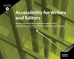 Book cover, Accessibility for Writers and Editors.