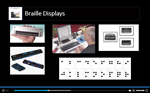Sample frame from the course shows several Braille devices.