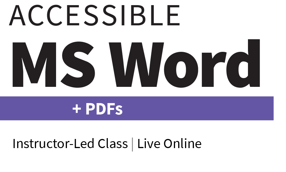 Accessible Word plus PDF.