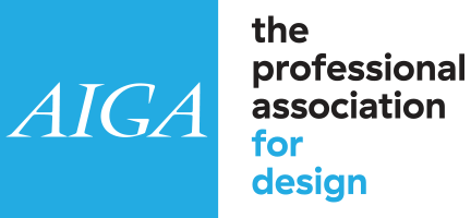 AIGA logo, the professional association for design.
