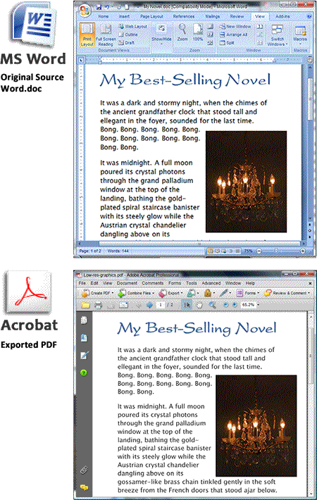 Sample of Word document exported to PDF