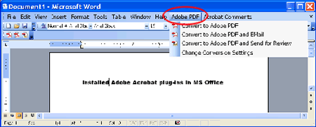 Acrobat 7 and 8 installation of plug-ins in MS Word