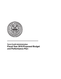 Cover of the FCA 2016 Proposed Budget and Performance Plan.