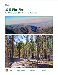 Cover, 2013 Rim Fire: Fuel Treatment Effectiveness Summary.