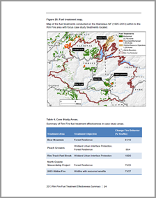 Screen capture of a typical page with a map and table.