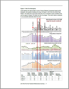 Screen capture of a sample page shows a complex graphical chart with a matching data table below.